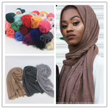 Hombro musulmán de alta calidad del hijab de la arruga del algodón del rayón del hijab de las mujeres de la bufanda de las mujeres de la alta calidad